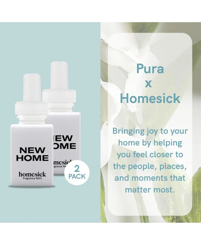 Pura Homesick - New Home - Home Scent Refill - Smart Home Air Diffuser Fragrance - Up to 120-Hours of Luxury Fragrance per Refill