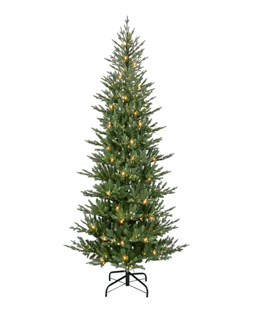 Puleo 7.5' Pre-Lit Slim Alberta Artificial Spruce Tree