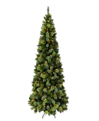 Puleo 6.5' Pre-Lit Slim Portland Artificial Fir Tree