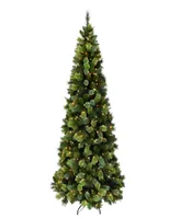 Puleo 6.5' Pre-Lit Slim Portland Artificial Fir Tree