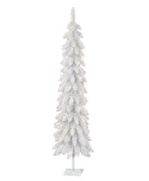 Puleo 4' Pre-Lit Artificial Alpine Pencil Tree