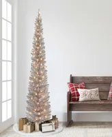 Puleo 7' Pre-Lit Tinsel Artificial Tree