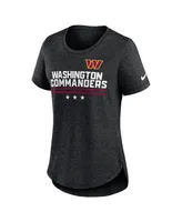 Women's Nike Heather Black Washington Commanders Local Fashion Tri-Blend T-shirt