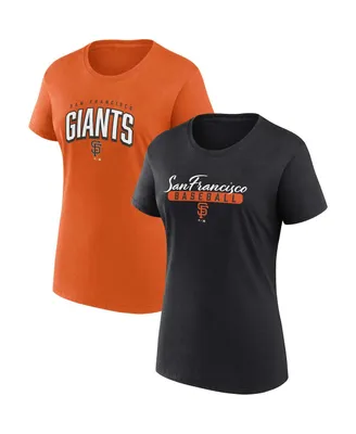 Women's Fanatics Black, Orange San Francisco Giants Fan T-shirt Combo Set