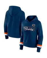 Women's Fanatics Navy Chicago Bears Over Under Pullover Hoodie