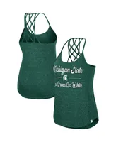 Women's Colosseum Green Michigan State Spartans Glenda Macrame Racerback Scoop Neck Tank Top