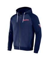 Men's Darius Rucker Collection by Fanatics Navy Cleveland Guardians Raglan Full-Zip Hoodie