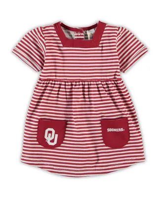 Girls Toddler Crimson Oklahoma Sooners Striped Dress with Pockets