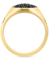 Effy Men's Black Spinel Cluster Ring (7/8 ct. t.w.) in 14k Gold-Plated Sterling Silver