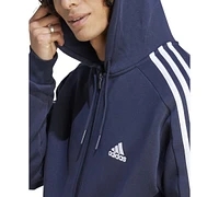 adidas Men's Essentials 3-Stripes Regular-Fit Full-Zip Fleece Hoodie, Regular & Big Tall