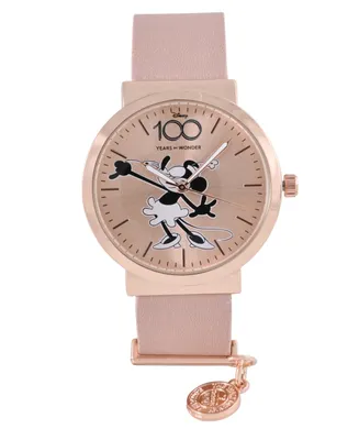 Accutime Women's Disney 100th Anniversary Analog Faux Leather Watch 32mm