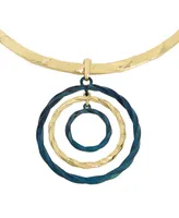 Robert Lee Morris Soho Blue Patina Orbital Pendant Necklace