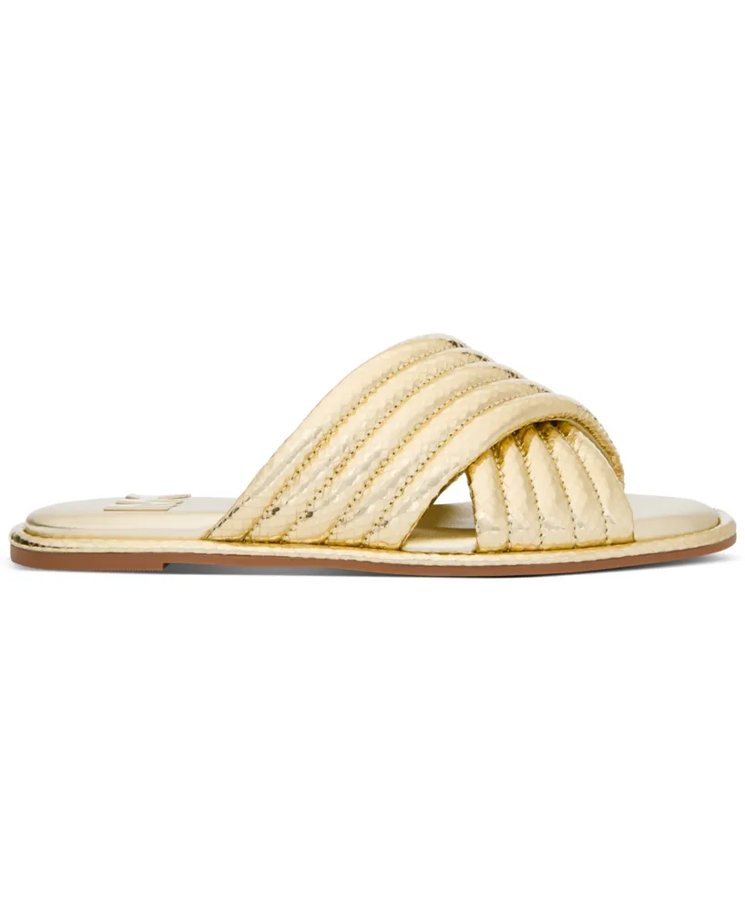 Michael Kors Portia Slip-On Crisscross Quilted Slide Sandals