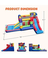 Multifunctional Kids Inflatable Bounce Castle with 50 Ocean Balls & 735W Blower