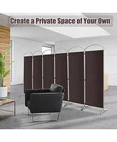 Costway 6 Panels Folding Privacy Screen Ft Tall Fabric for Home