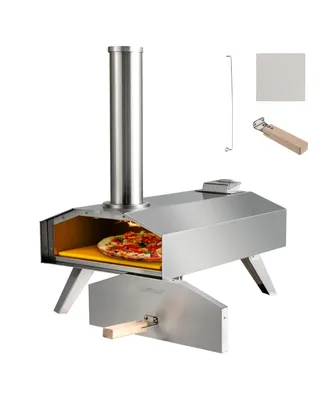 Wood Pellet Pizza Oven Pizza Maker Portable Outdoor Pizza Stone w/ Foldable Leg