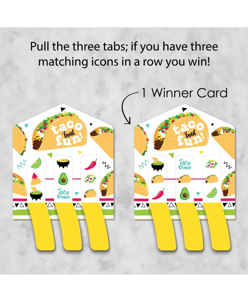 Taco 'Bout Fun - Mexican Fiesta Game Pickle Cards - Pull Tabs 3-in-a-Row - 12 Ct