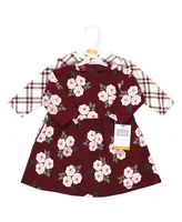 Hudson Baby Baby Girls Hudson Cotton Dresses, Red Burgundy Floral