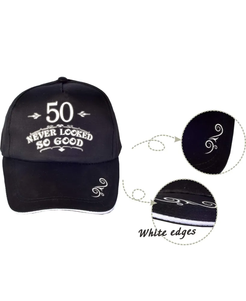 Meant2tobe 50th Birthday Gifts for Men: Stylish Baseball Cap and Sash Set, "50 Never Looked So Good" Design, Perfect for Celebrating Milestone Birthda
