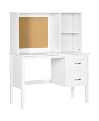 Homcom Computer Desk with Drawers & Shelves, Office Desk with Storage