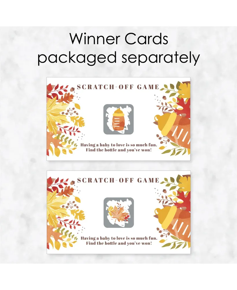 Fall Foliage Baby - Autumn Leaves Baby Shower Game Scratch Off Cards - 22 Count - Assorted Pre