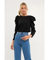 English Factory Women's Puff Long Sleeve Top