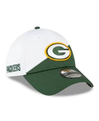 Men's New Era White, Green Bay Packers 2023 Nfl Sideline 39THIRTY Flex Hat