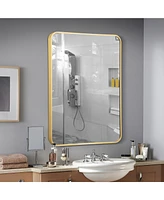 Costway 22''x 30''Bathroom Wall Mounted Mirror Aluminum Alloy Frame Decor