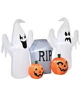 Homcom 4 ft Inflatable Halloween Ghost Outdoor Led Lighted Party Decorations