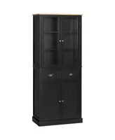 Homcom Freestanding Kitchen Pantry, 5-tier Storage Cabinet with Adjustable Shelves and Drawer for Living Room, Dining Room