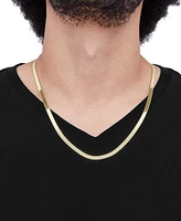 Polished & Beveled Herringbone Link 22" Chain Necklace 18k Gold-Plated Sterling Silver & Sterling