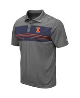 Men's Colosseum Heathered Charcoal Illinois Fighting Illini Smithers Polo Shirt