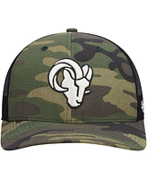 Men's '47 Brand Camo, Black Los Angeles Rams Trucker Adjustable Hat