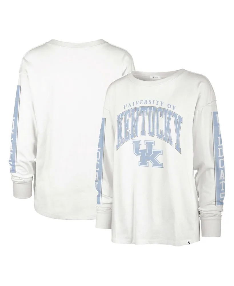 Women's '47 Brand White Kentucky Wildcats Statement Soa 3-Hit Long Sleeve T-shirt