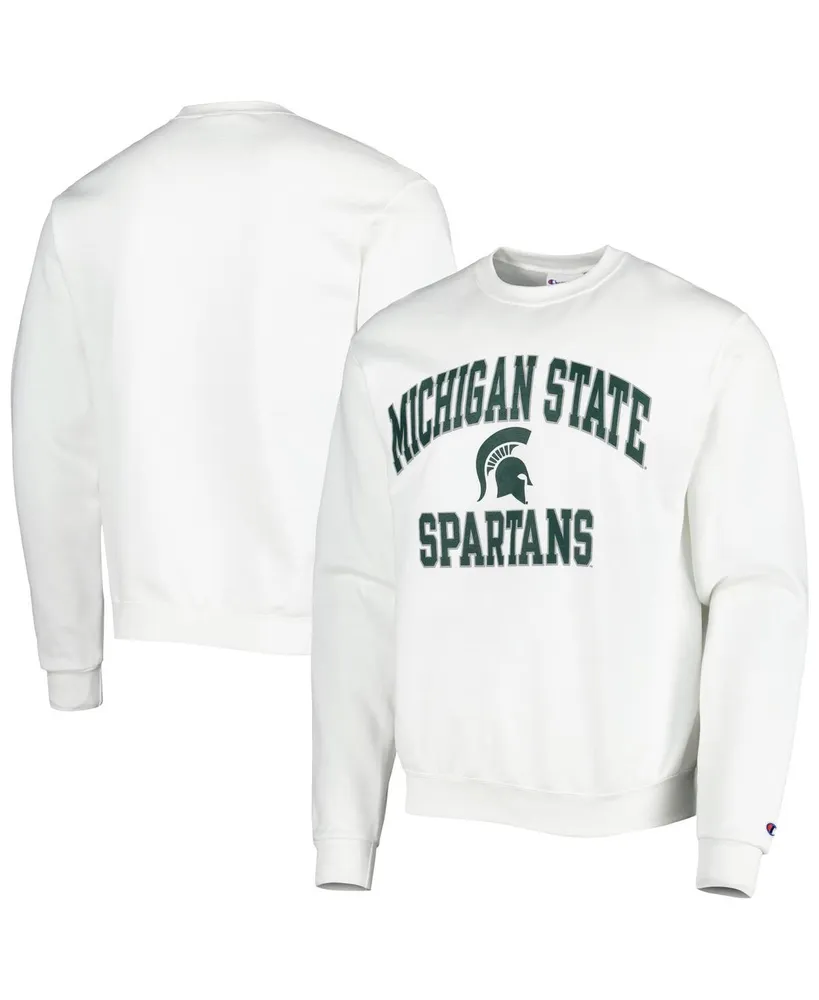 Men's Champion White Michigan State Spartans High Motor Pullover Sweatshirt