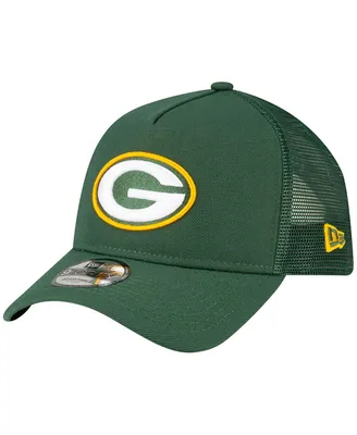 Men's New Era Green Green Bay Packers A-Frame Trucker 9FORTY Adjustable Hat