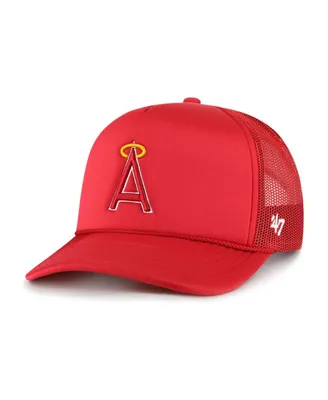 Men's '47 Brand Red Los Angeles Angels Foam Logo Trucker Adjustable Hat