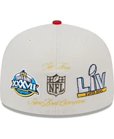 Men's New Era Khaki, Red Tampa Bay Buccaneers Super Bowl Champions Patch 59FIFTY Fitted Hat