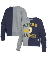 Women's Pressbox Heather Gray Notre Dame Fighting Irish Half and Raglan Pullover Sweatshirt