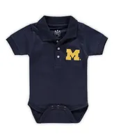 Infant Boys and Girls Navy Michigan Wolverines Polo Bodysuit