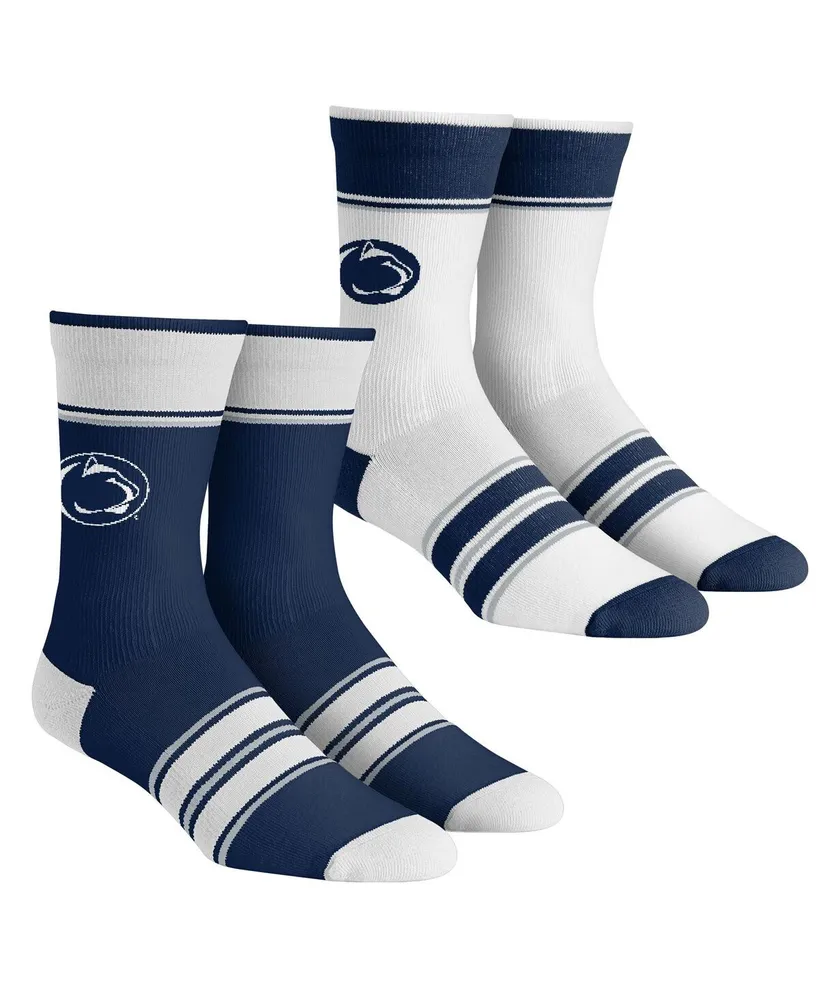 Youth Boys and Girls Rock 'Em Socks Penn State Nittany Lions Multi-Stripe 2-Pack Team Crew Sock Set