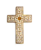 Gauri Kohli Jodhpur Wood Inlay Decorative Wall Cross