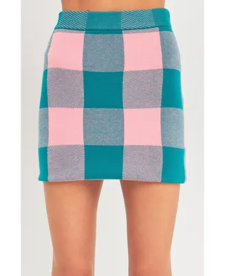 English Factory Women's Gingham Mini Skirt