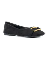 New York & Company Women's Niara- Flats With Gold Hardware Accent