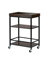 Simplie Fun Retro Kitchen Serving Cart And Islands, Rolling Cart With Storage, Bar Carts Serving Tray