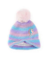 Rainbow Sugar Big Girls Hat with Patches and Gloves, 2 Piece Set