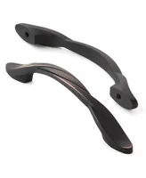 Cauldham 5 Pack Solid Braided Kitchen Cabinet Pulls Handles (5" Hole Centers) - Drawer/Door Hardware - Style M260 - Oil Rubbed Bronze