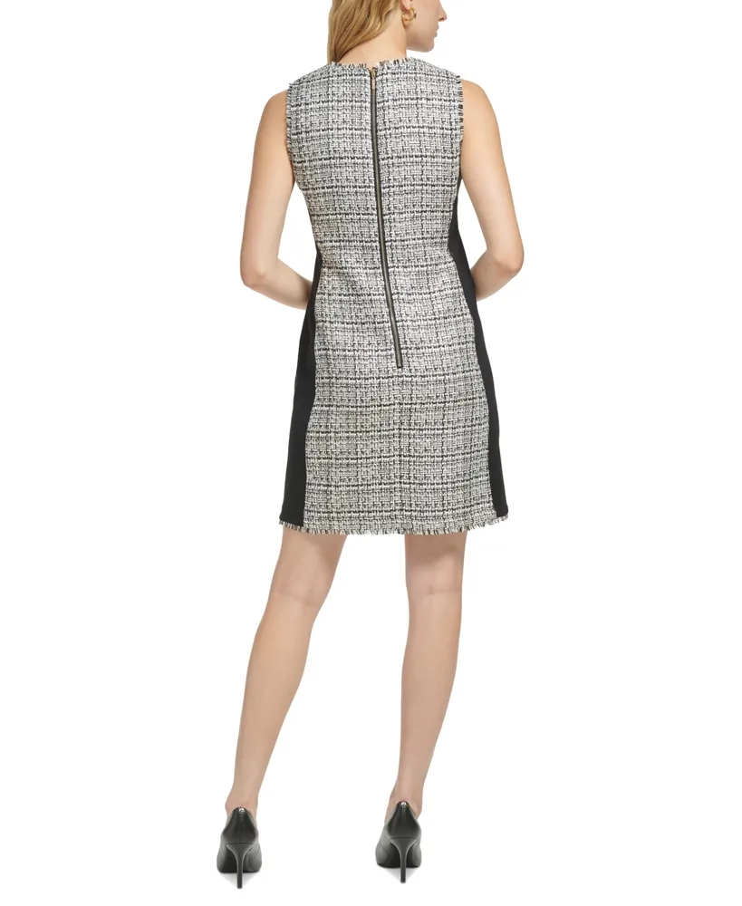 Karl Lagerfeld Paris Women's Tweed Sleeveless Sheath Dress