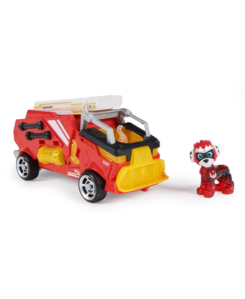 Paw Patrol- The Mighty Movie, Firetruck Toy with Marshall Mighty Pups Action Figure