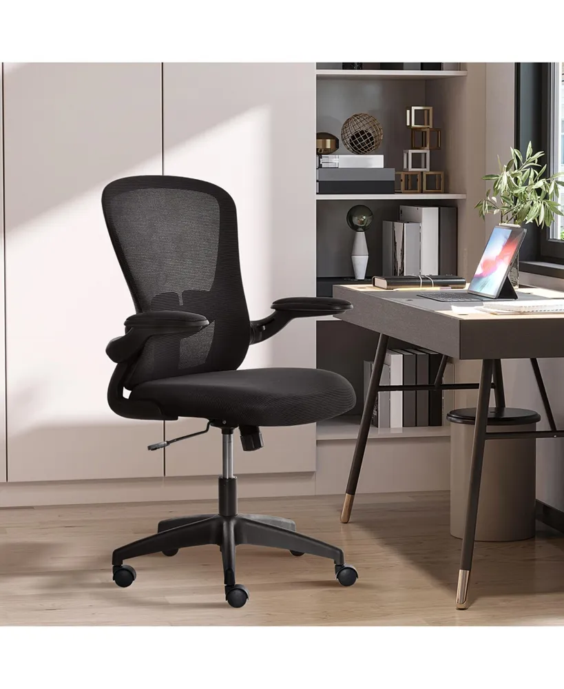 Vinsetto White, Mid-Back Home Office Chair Adjustable Height